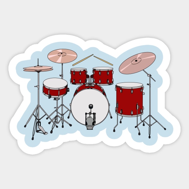 Drum kit cartoon illustration Sticker by Miss Cartoon